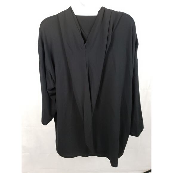 Transparente Black Hooded Pointed Hood Tunic Size Small 3/4 Sleeve - Picture 3 of 8
